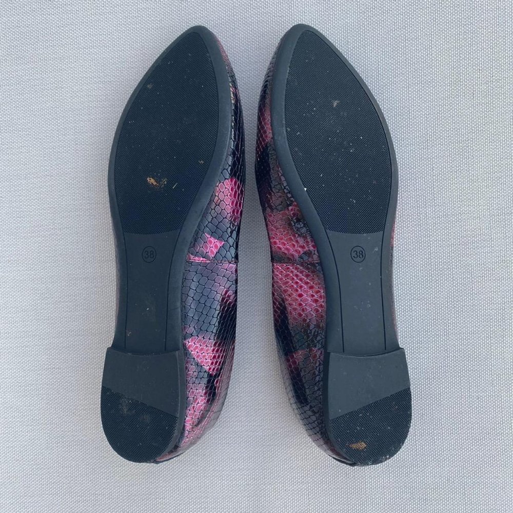 Cellini Python Print Pointed Ballet Flats - image 4